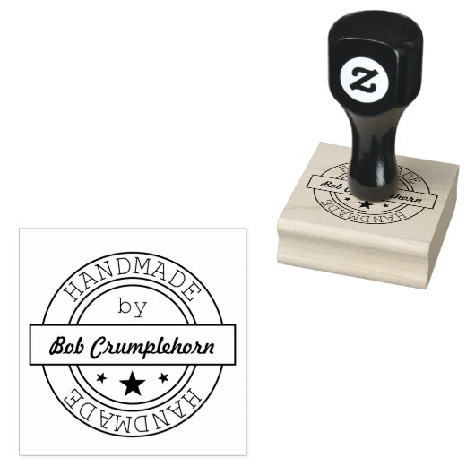 Custom Stamp - Handgemaakt op label Rubberstempel (Gestempeld)