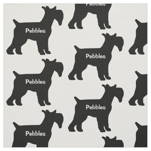 Custom Standaard Schnauzer Hond Silhouet Stof (Swatch)