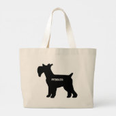 CUSTOM Standard Schnauzer Dog Silhouette Grote Tote Bag (Achterkant)