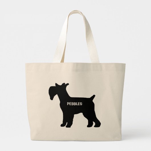 CUSTOM Standard Schnauzer Dog Silhouette Grote Tote Bag (Achterkant)