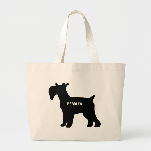 CUSTOM Standard Schnauzer Dog Silhouette Grote Tote Bag (Voorkant)