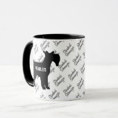CUSTOM Standard Schnauzer Dog Silhouette Mok (Voorkant links)