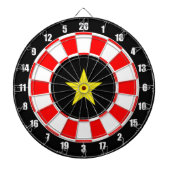 Custom Star Afbeelding op zwart, rood & wit Dartbord (Voorkant)