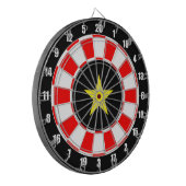 Custom Star Afbeelding op zwart, rood & wit Dartbord (Voorkant Links)
