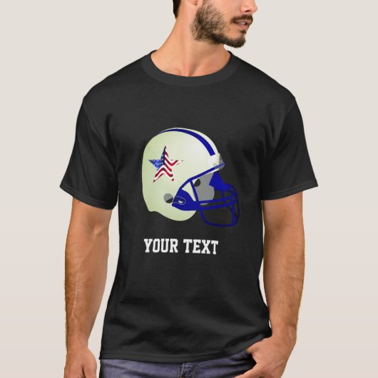 Custom Star op Amerikaanse Footballs helm T-shirt (Voorkant)