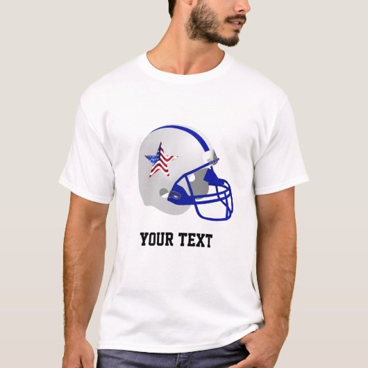 Custom Star op Amerikaanse Footballs helm T-shirt (Voorkant)