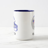 Custom Star op Amerikaanse Footballs helm Tweekleurige Koffiemok (Center)