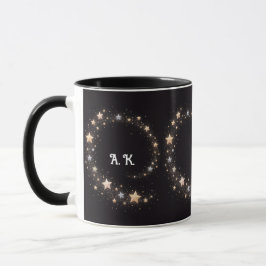 Custom Star Spiral Initials Gift Mug Mok