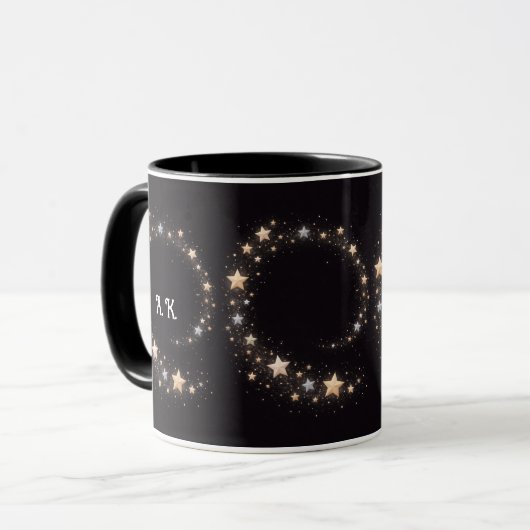 Custom Star Spiral Initials Gift Mug Mok (Voorkant links)