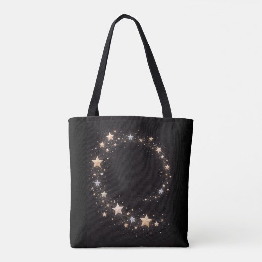 Custom Star Spiral Initials Gift Tote Bag (Achterkant)