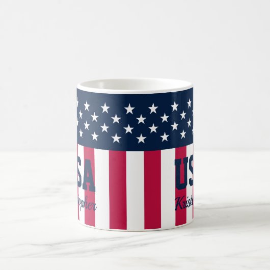 Custom Stars n Stripes Rood Wit Blauw Koffie Mok (Center)
