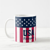 Custom Stars n Stripes Rood Wit Blauw Koffie Mok (Links)