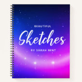 Custom Stars naam Sketchbook Notitieboek (Voorkant)