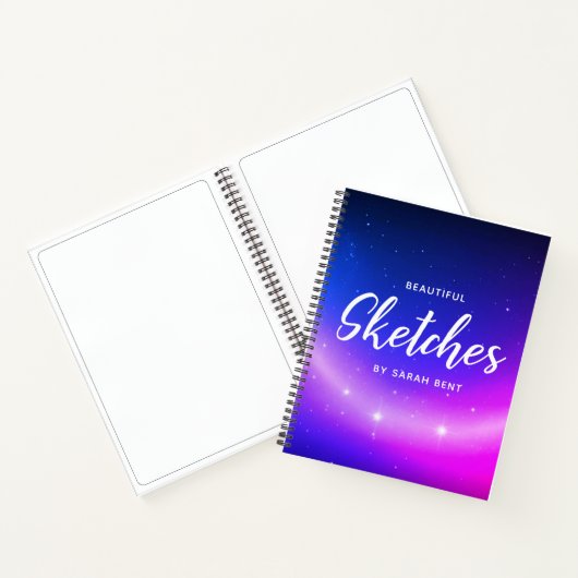 Custom Stars naam Sketchbook Notitieboek (Binnen)