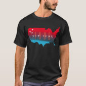 Custom State and Year of Birth USA Map T-shirt (Voorkant)