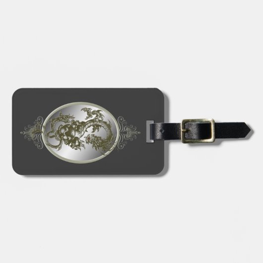 Custom Steel Dragon Bagagelabel (Voorkant horizontaal)