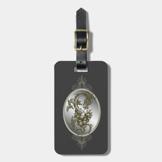 Custom Steel Dragon Bagagelabel (Voorkant verticaal)