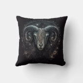Custom Steenbok Zodiac Sign Zwart Kussen (Achterkant)
