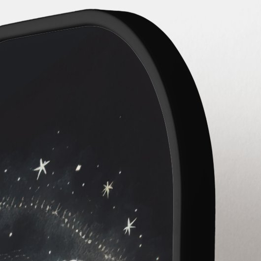 Custom Steenbok Zodiac Sign Zwart Pickleball Paddle (Links Detail)