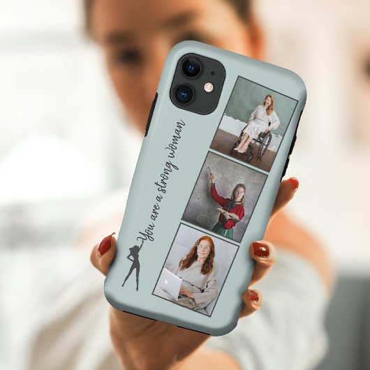 Custom Sterke Vrouw Foto's Collage iPhone Case