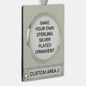 Custom Sterling Silver Plated Christmas Ornament Verzilverd Banner Ornament (Rechts)