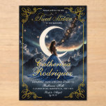 CUSTOM Sterrennacht Dusty Blue Sweet Sixteen Acryl Uitnodigingen<br><div class="desc">Sterrennacht Dusty Blue Sweet 16 Invitation,  A Night Under the Stars Sweet 16,  Celestial Glam Night Sky Birthday Invitation, </div>