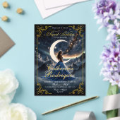 CUSTOM Sterrennacht Dusty Blue Sweet Sixteen Acryl Uitnodigingen (Insitu (Huwelijk))