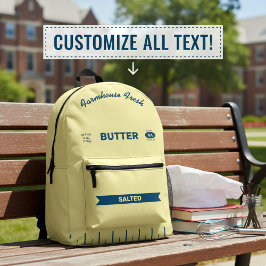 Custom Stick-of-Butter Retro Foodie Backpack  Bedrukte Rugzak