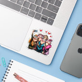 custom sticker (Laptop met iPhone)