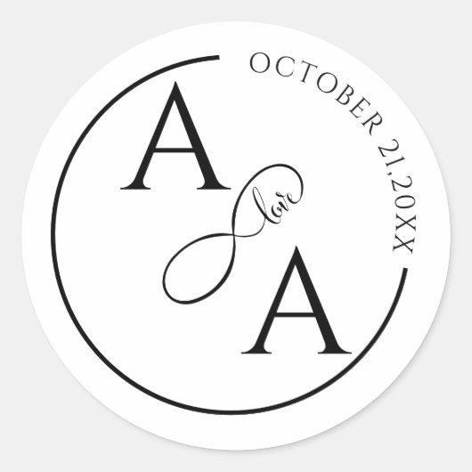 Custom Sticker for wedding infinity love (Voorkant)