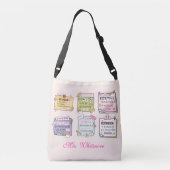 Custom Sticky Note Reminder Teacher Back to School Crossbody Tas (Achterkant)
