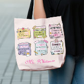 Custom Sticky Note Reminder Teacher Back to School Crossbody Tas