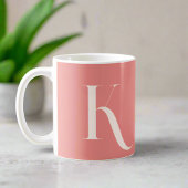 Custom Stijlvol Initiaal Naam l Vrouwelijk Blush R Koffiemok