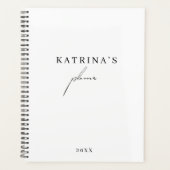 Custom Stijlvol Wit Zwart Minimalistisch Script Planner (Voorkant)
