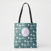 CUSTOM STIJLVOLLE LADY GOLFER MONOGRAM TOTE BAG (Voorkant)