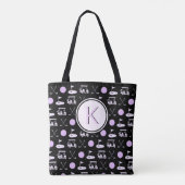 CUSTOM STIJLVOLLE LADY GOLFER MONOGRAM TOTE BAG (Achterkant)