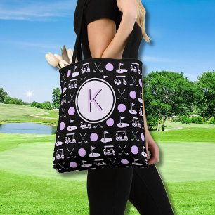 CUSTOM STIJLVOLLE LADY GOLFER MONOGRAM TOTE BAG