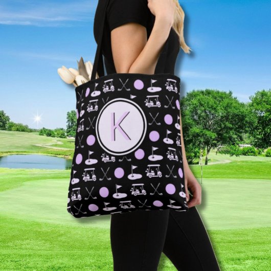 CUSTOM STIJLVOLLE LADY GOLFER MONOGRAM TOTE BAG
