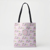 CUSTOM STIJLVOLLE LADY GOLFER MONOGRAM TOTE BAG (Voorkant)