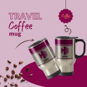 Custom Stijlvolle Roze Naam Monogram Letter (H) Reisbeker