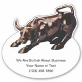Custom Stock Market Thema Bullish Sticker Labels (Voorkant)