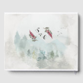 Custom Stoffig Roos Bourgogne Woodland Wedding Gastenboek (Achterkant)