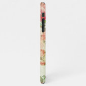 Custom Stoffig Roze Bloemen Roos Patroon iPhone Hoesje (Linkerkant)