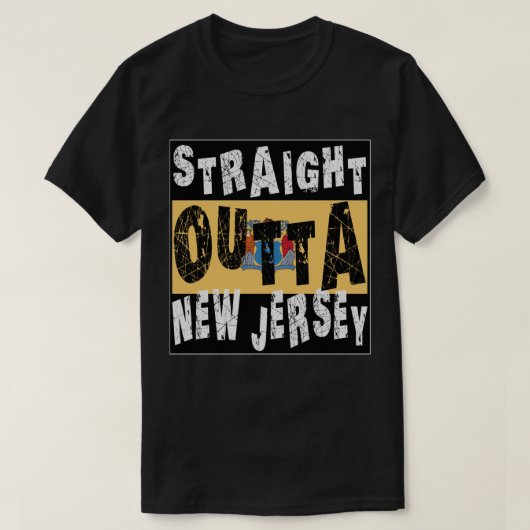 CUSTOM Straight Outta New Jersey Meme T-shirt (Design voorkant)
