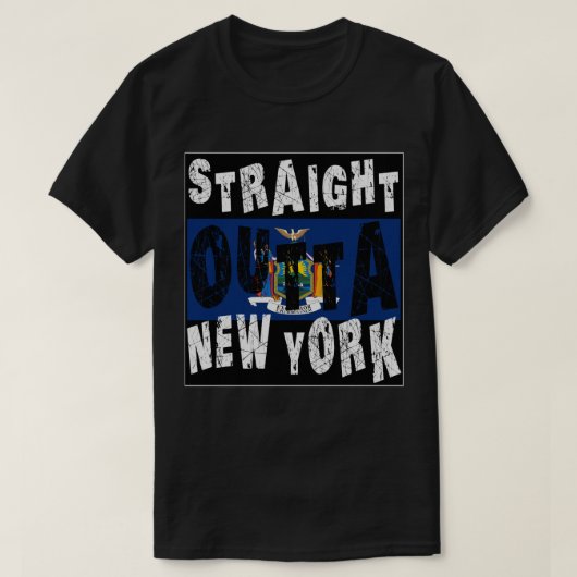 CUSTOM Straight Outta New York Meme T-shirt (Design voorkant)