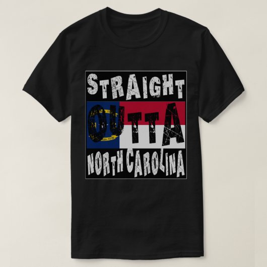 CUSTOM Straight Outta North Carolina Meme T-shirt (Design voorkant)