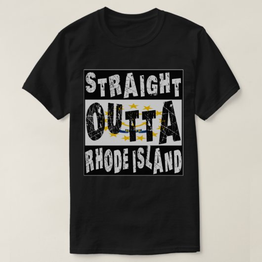 CUSTOM Straight Outta Rhode Island Meme T-shirt (Design voorkant)