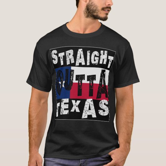 CUSTOM Straight Outta Texas Meme T-shirt (Voorkant)