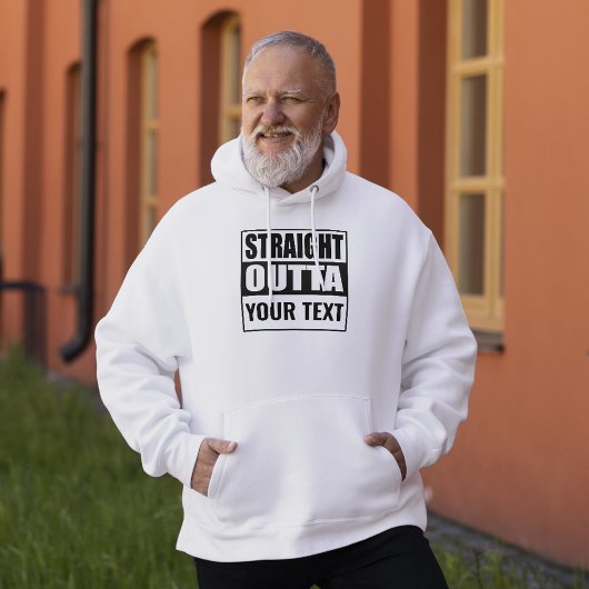 Custom STRAIGHT OUTTA - voeg hier jouw tekst toe Hoodie