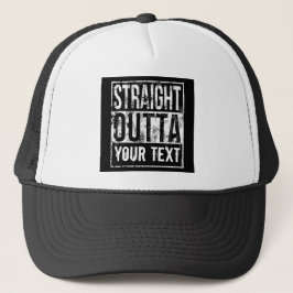 Custom Straight Outta -Voeg Jouw tekst Funny 80s Trucker Pet